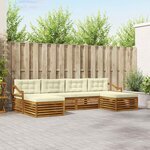 vidaXL Ensembles de canapés avec coussin 6 Pièces Naturel et Crème
