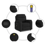 vidaXL Fauteuil de massage inclinable Noir Tissu