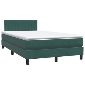 vidaXL Sommier à lattes de lit et matelas vert foncé 120x220cm velours