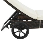vidaXL Chaises longues lot de 2 et roues et coussins Résine tressée