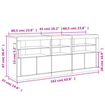 vidaXL Buffet avec lumières LED sonoma gris 162x37x67 cm