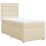 vidaXL Sommier à lattes de lit et matelas Crème 90x190 cm Tissu