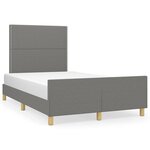 vidaXL Cadre de lit avec tête de lit Gris foncé 120x200 cm Tissu