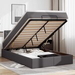 VidaXL Cadre de lit ottoman avec matelas gris 120x200 cm similicuir