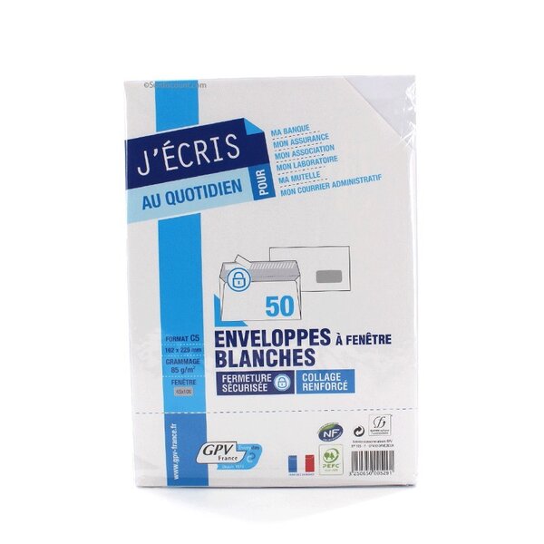 50 enveloppes blanches a fen ätre a5 format c5 - gpv