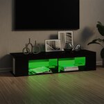 Vidaxl meuble tv avec lumières led noir brillant 135x39x30 cm