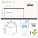 LECHUZA 3 Pièces Jardinières Green Wall Home Kit Ardoise