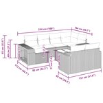 vidaXL Salon de jardin 11 Pièces avec coussins gris clair résine tressée