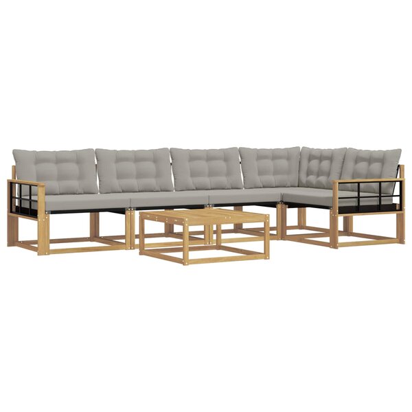 vidaXL Ensemble de canapés d'extérieur 6 pc Blanc et gris clair