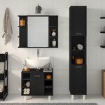 vidaXL Ensemble de mobilier de salle de bain 3 pièces Chêne noir Bois d'ingénierie