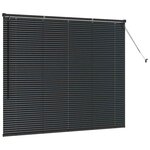 vidaXL Store de Fenêtre avec des rideaux Autre Noir 80 x 130 cm Aluminium