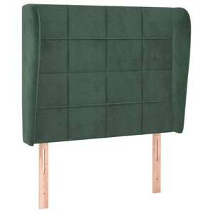 vidaXL Tête de lit avec oreilles Vert foncé 83x23x118/128 cm Velours