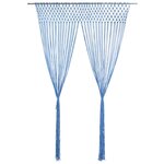 vidaXL Rideau en macramé Bleu 140x240 cm Coton