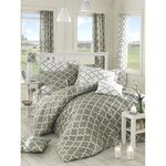 Parure de lit - housse de couette 220 x 240 + 2 taies d'oreiller 60 x 60 coton renforcé - Gris