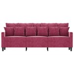 vidaXL Canapé à 3 places Rouge bordeaux 180 cm Velours