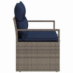 vidaXL Canapé de jardin avec coussin 120 x 62 x 69 cm polyrotin