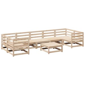 vidaXL Salon de jardin 8 Pièces bois de pin massif