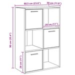 vidaXL Armoire de rangement Blanc 60x29 5x90 cm Bois d'ingénierie