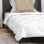 vidaXL Duvet d'été simple avec oreiller 2 Pièces Blanc Microfibre