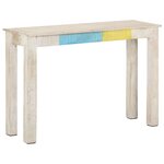 Vidaxl table console blanc 115x35x77 cm bois de manguier brut