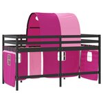 vidaXL Lit mezzanine enfants avec tunnel sans matelas rose 90x200 cm