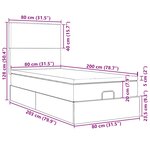vidaXL Cadre de lit ottoman avec matelas gris clair 80x200 cm tissu