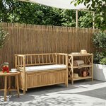 vidaXL Banc de Rangement de Jardin 110 x 47 x 80 cm Bambou Naturel
