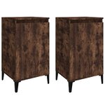 vidaXL Tables de chevet 2 Pièces chêne fumé 40x35x70 cm bois d'ingénierie