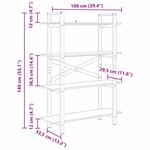 vidaXL Étagère Bois Ancien 100 x 33 5 x 140 cm Bois d'ingénierie