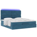 VidaXL Cadre de lit ottoman avec matelas bleu foncé 180x200 cm velours