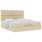 VidaXL Cadre de lit ottoman avec matelas crème 200x200cm tissu