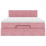 VidaXL Cadre de lit ottoman avec matelas rose 140x200 cm velours