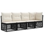 vidaXL Ensemble de canapé de jardin 10 pc Noir polyrotin