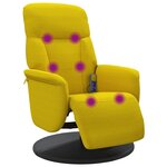 vidaXL Fauteuil inclinable de massage avec repose-pied jaune velours