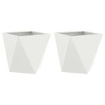 vidaXL Jardinière 2 Pièces Blanc 50 x 50 x 50 cm Acier