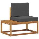 vidaXL Ensemble de canapés d'extérieur avec coussin 3 Pièces Naturel