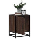 vidaXL Table de chevet chêne marron 40x31x50cm bois d'ingénierie métal