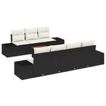 vidaXL Set de canapés de jardin 8 pièces avec coussins noirs