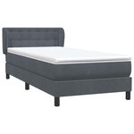 vidaXL Sommier à lattes de lit et matelas gris foncé 90x210 cm velours