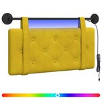 vidaXL Tête de lit suspendue Avec lumière LED Jaune Velours