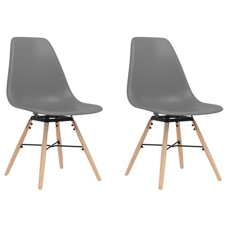 vidaXL Chaises à manger lot de 2 gris PP