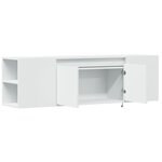 vidaXL Meuble TV mural avec lumières LED blanc 135x31x39 5 cm