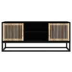 vidaXL Meuble TV noir 105x30x45 cm bois d'ingénierie et fer