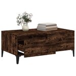 vidaXL Table basse Chêne fumé 90x50x36 5 cm Bois d'ingénierie