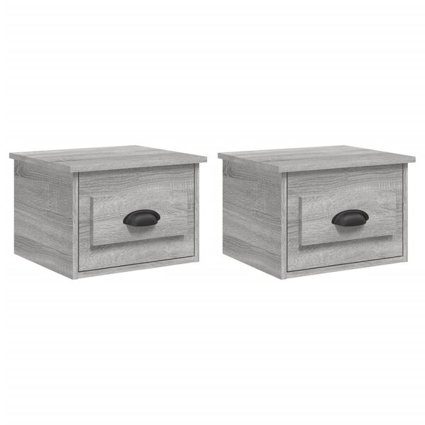 vidaXL Tables de chevet murales 2 Pièces sonoma gris 41 5x36x28 cm