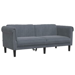vidaXL Canapé à 2 places gris foncé velours