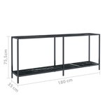 vidaXL Table console Noir 180x35x75 5 cm Verre trempé