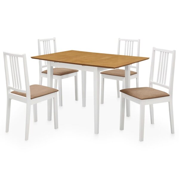 vidaXL Mobilier de salle à manger 5 Pièces MDF Blanc