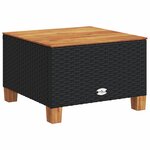 vidaXL Salon de jardin 7 Pièces avec coussins noir résine tressée