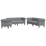 Ensemble de Canapés 3 Pièces Gris clair tissu